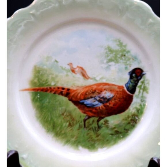 Antique Greiner & Herda, Hand Painted Pheasant Porecelain Plate. - Picture 3 of 5
